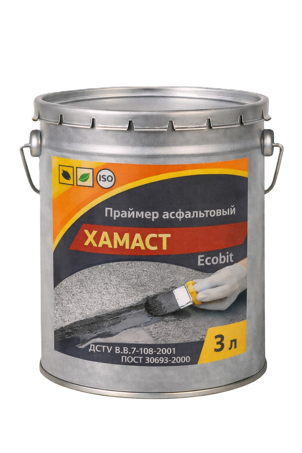 Праймер асфальтовый ХАМАСТ Ecobit ведро 3,0 л ДСТУ Б.В.2.7-108-2001 (ГОСТ 30693-2000) адгезионный